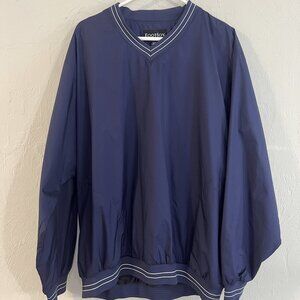 FootJoy Men’s Large Golf Pullover Windbreaker Blue V-Neck Water Resistant Jacket